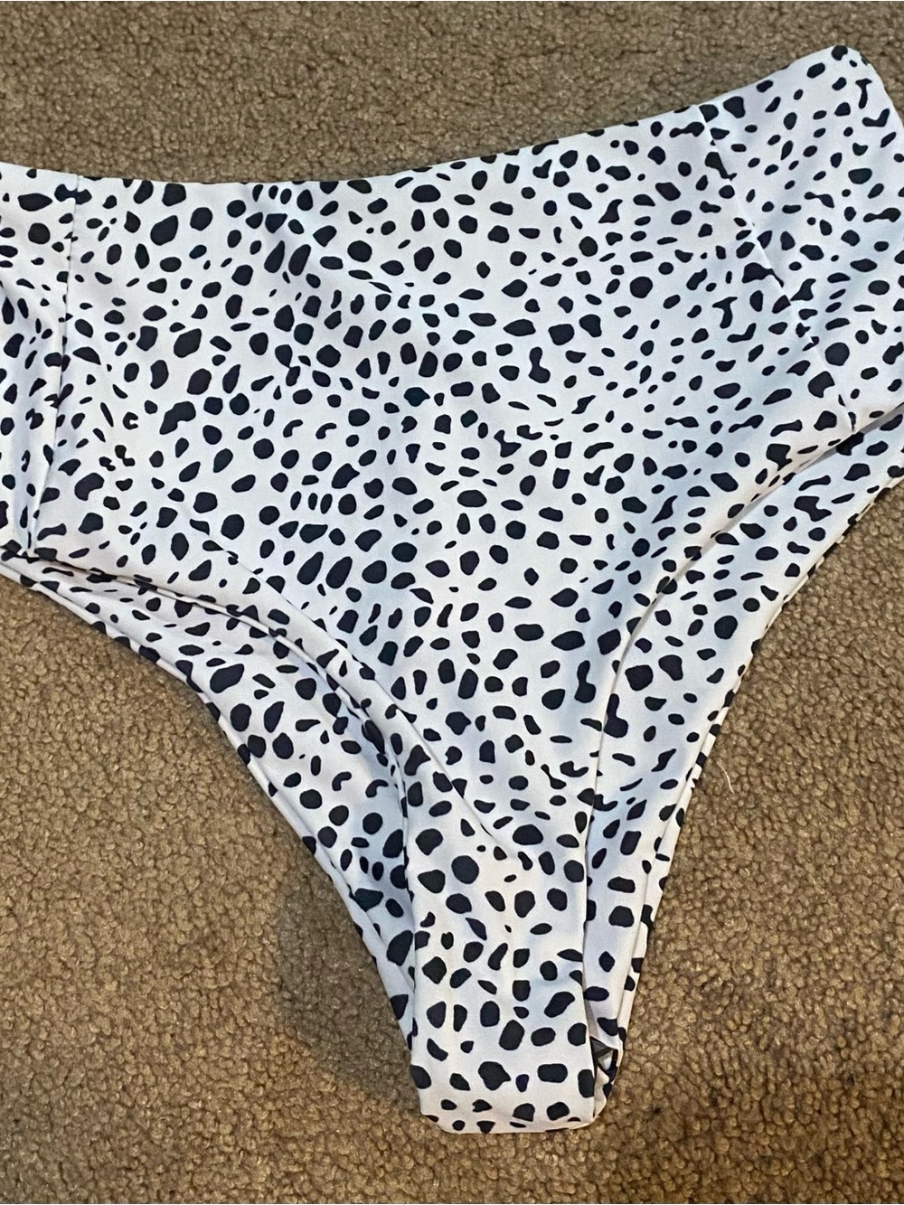 SHEIN Black & White Dalmatian Spot Bikini Bottoms